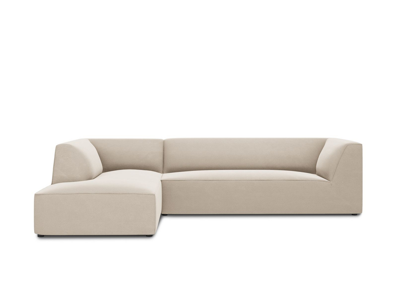 Cosmopolitan Design venstrevendt fløyelsmodulhjørnesofa, "Siena", 4-seter, 273 × 180 × 69 cm, Salvador, svarte plastben, Variant LC_M_44