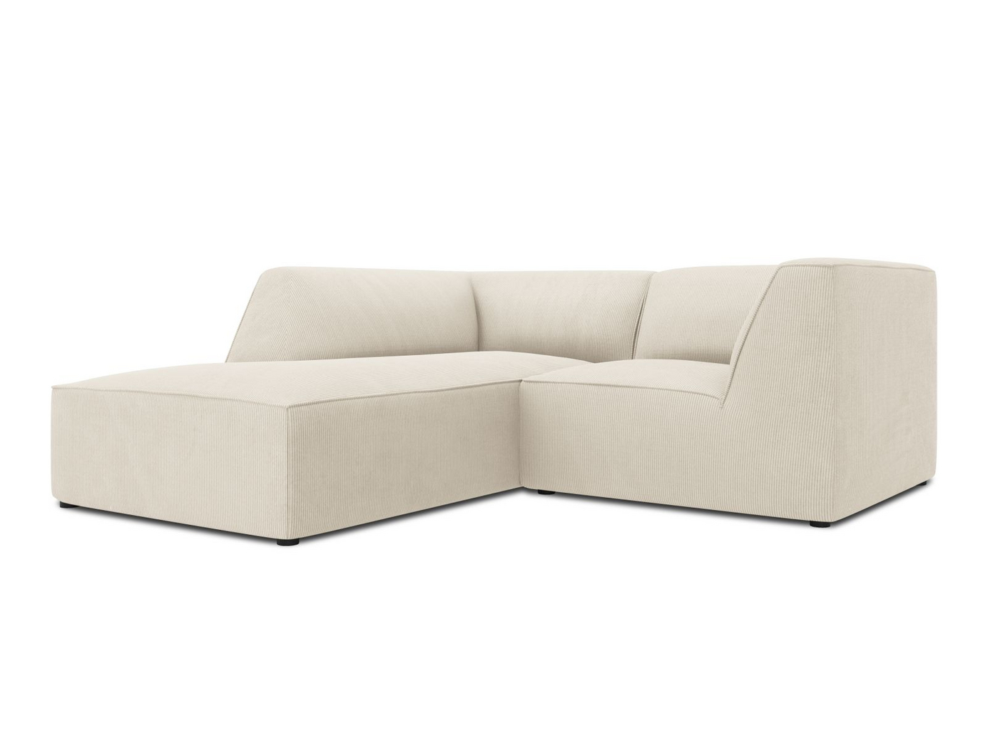 Cosmopolitan Design venstrevendt modulhjørnesofa, "Siena", 3-seter, 186 × 180 × 69 cm, Scala, svarte plastben