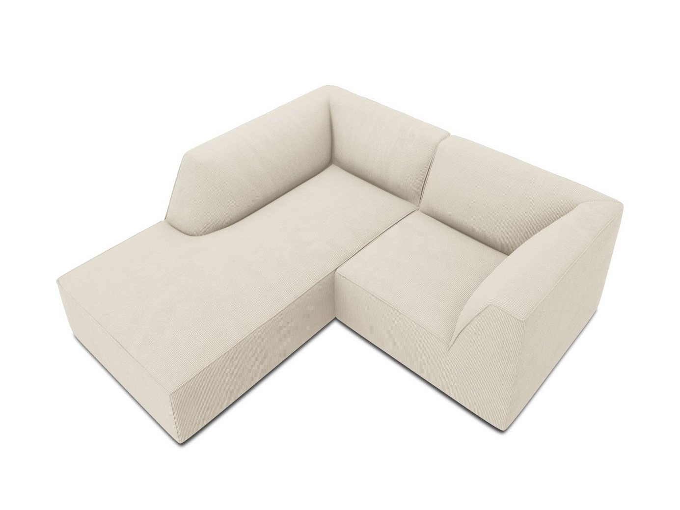 Cosmopolitan Design venstrevendt modulhjørnesofa, "Siena", 3-seter, 186 × 180 × 69 cm, Scala, svarte plastben
