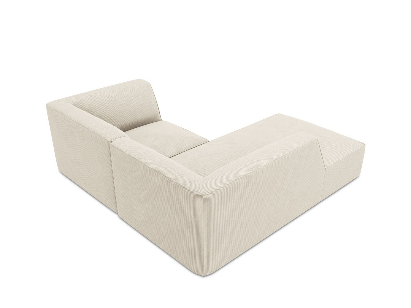 Cosmopolitan Design venstrevendt modulhjørnesofa, "Siena", 3-seter, 186 × 180 × 69 cm, Scala, svarte plastben