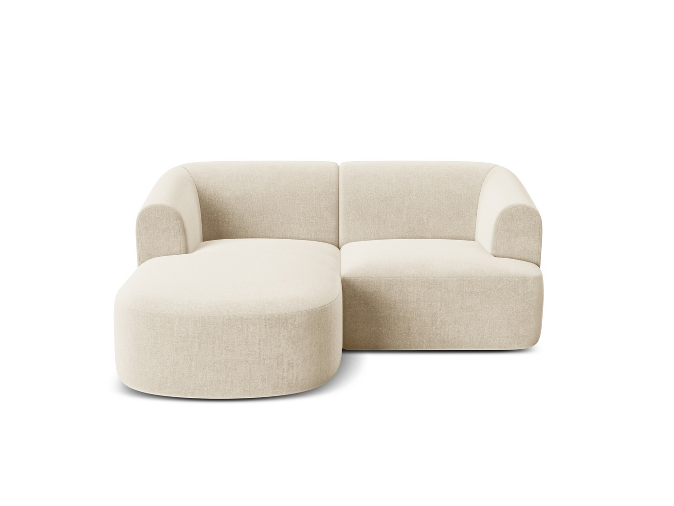 Cosmopolitan Design venstrevendt fløyelsmodulhjørnesofa, "Campi", 3-seter, 180 × 156 × 70 cm, Vogue, svarte plastben