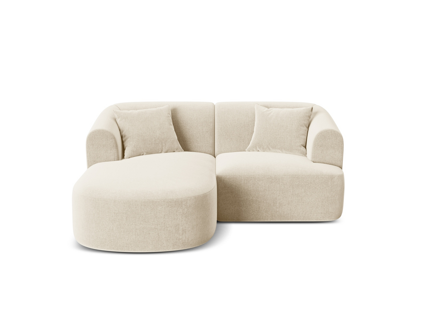 Cosmopolitan Design venstrevendt fløyelsmodulhjørnesofa, "Campi", 3-seter, 180 × 156 × 70 cm, Vogue, svarte plastben