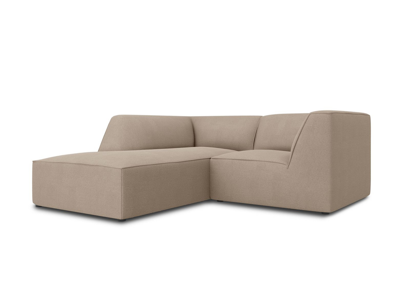 Cosmopolitan Design venstrevendt modulhjørnesofa, "Siena", 3-seter, 186 × 180 × 69 cm, Ottawa, svarte plastben