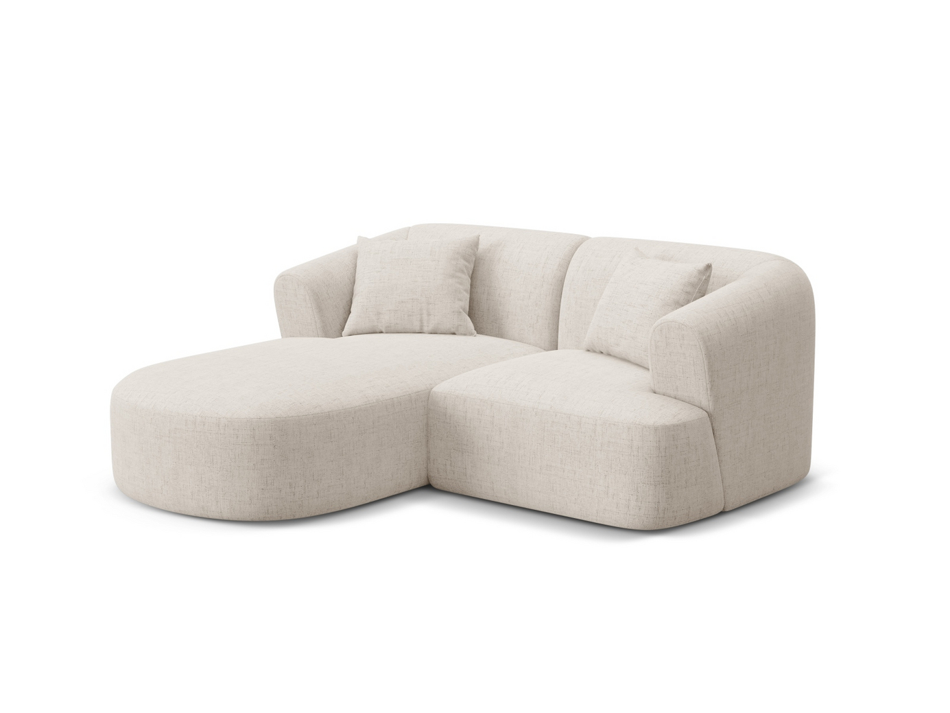 Cosmopolitan Design venstrevendt modulhjørnesofa, "Campi", 3-seter, 180 × 156 × 70 cm, Moly, svarte plastben