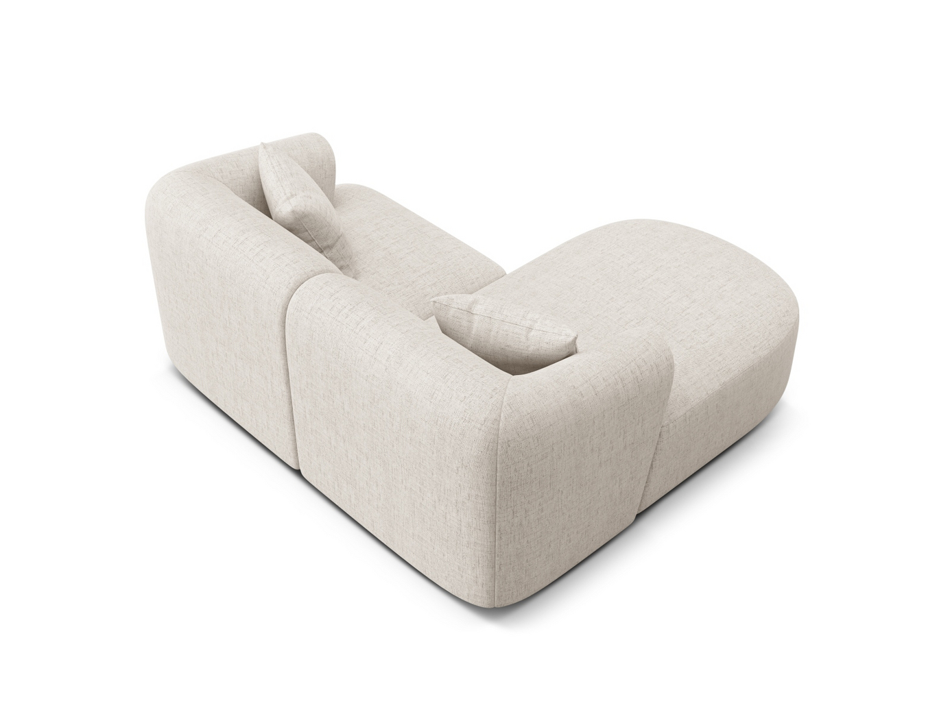 Cosmopolitan Design venstrevendt modulhjørnesofa, "Campi", 3-seter, 180 × 156 × 70 cm, Moly, svarte plastben