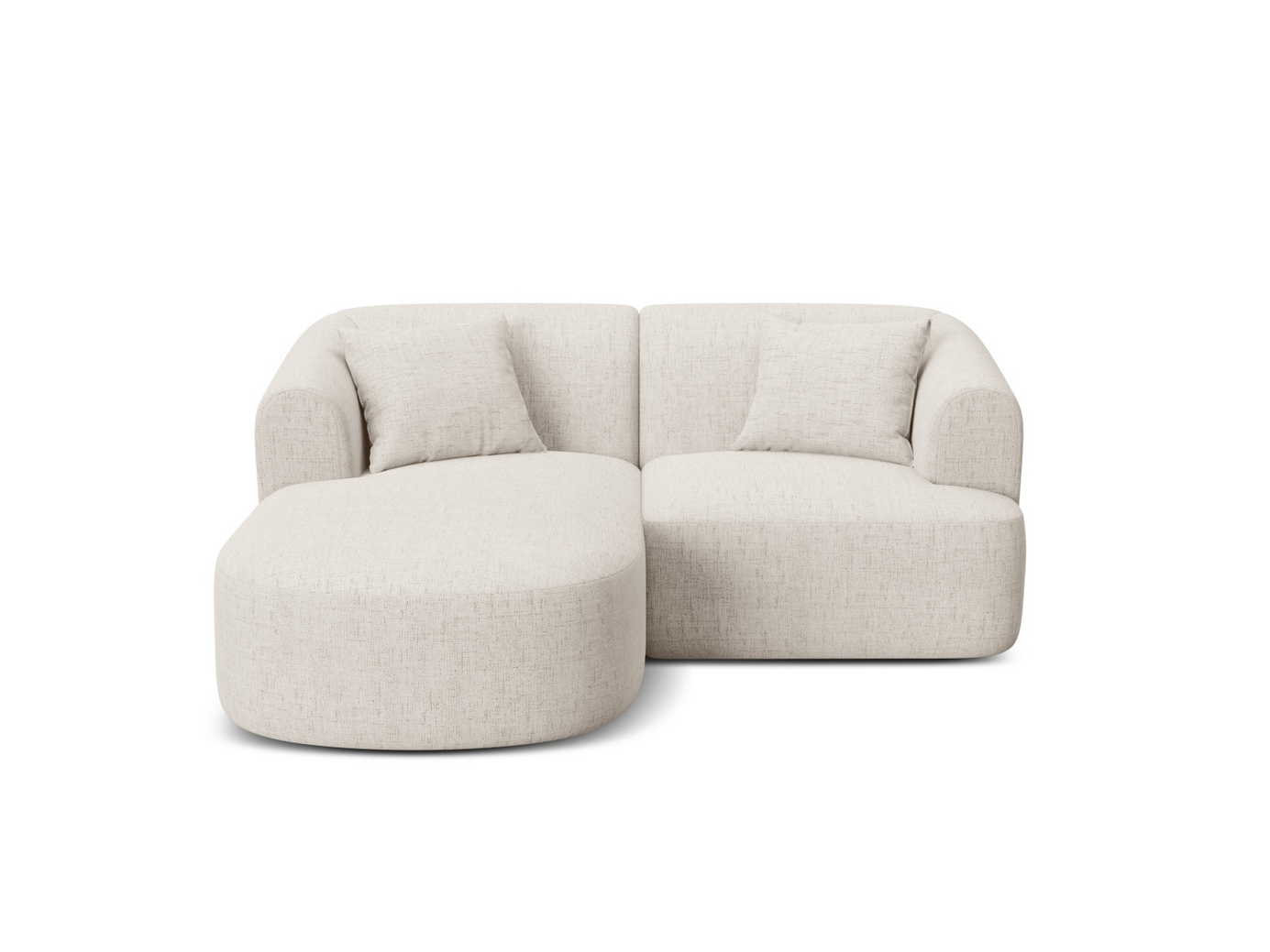 Cosmopolitan Design venstrevendt modulhjørnesofa, "Campi", 3-seter, 180 × 156 × 70 cm, Moly, svarte plastben