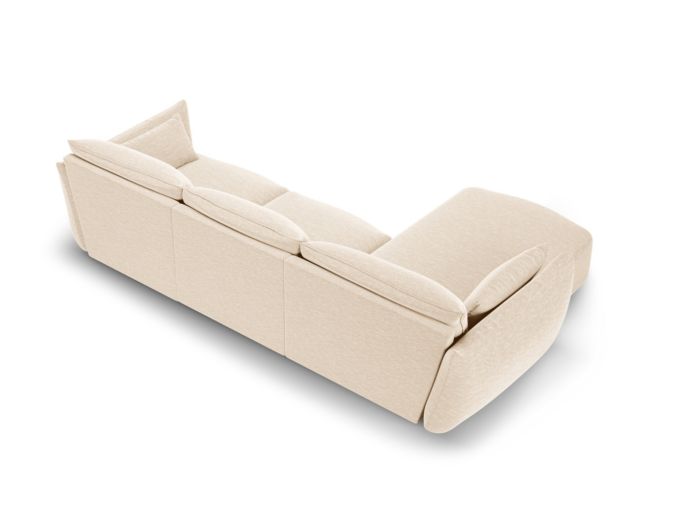Cosmopolitan Design venstrevendt hjørnesofa, "Matera", 5-seter, 280 × 171 × 85 cm, Haga, svarte plastben