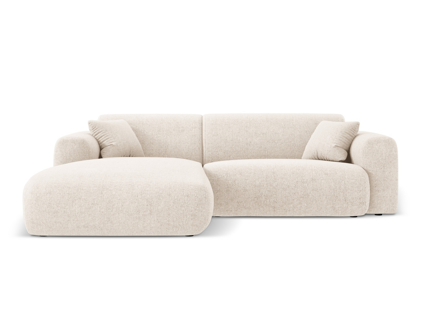 Cosmopolitan Design venstrevendt hjørnesofa, "Nolio", 4-seter, 235 × 170 × 72 cm, Haga, svarte plastben