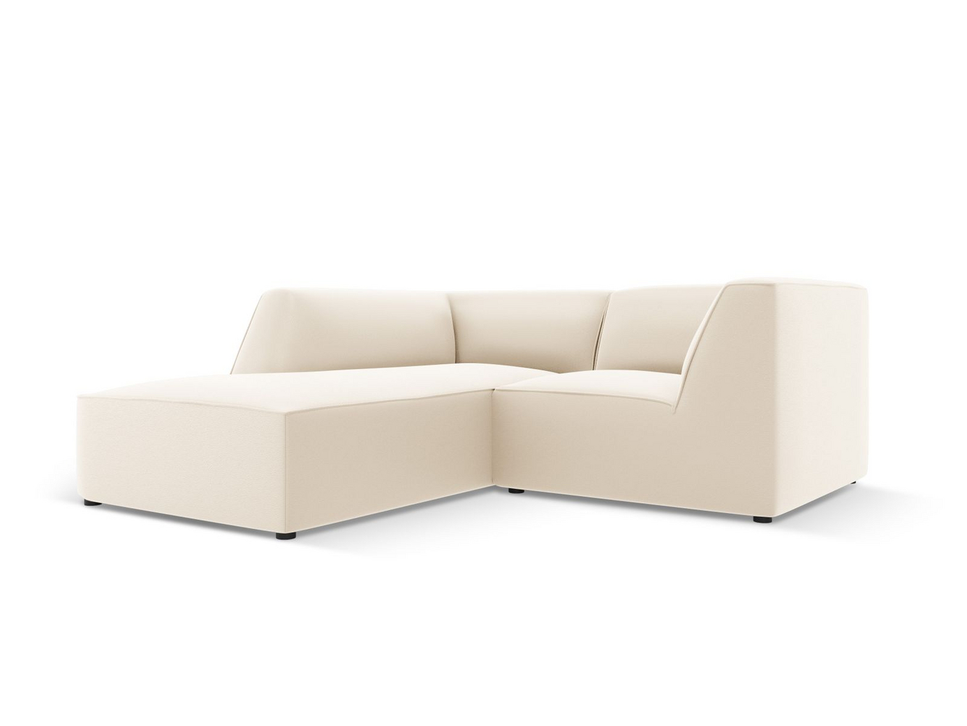 Cosmopolitan Design venstrevendt kunstlærmodulhjørnesofa, "Siena", 3-seter, 186 × 180 × 69 cm, Pacifico, svarte plastben