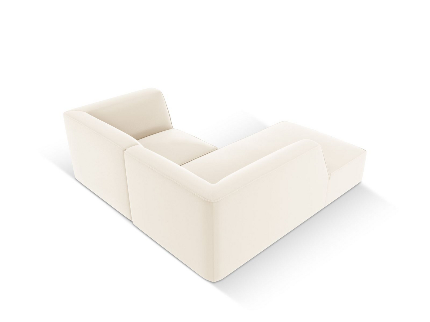 Cosmopolitan Design venstrevendt kunstlærmodulhjørnesofa, "Siena", 3-seter, 186 × 180 × 69 cm, Pacifico, svarte plastben