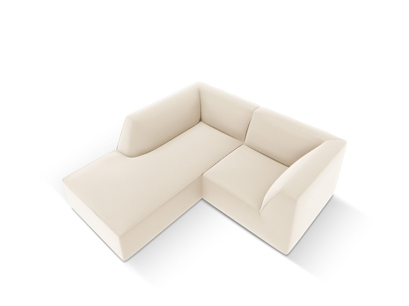 Cosmopolitan Design venstrevendt kunstlærmodulhjørnesofa, "Siena", 3-seter, 186 × 180 × 69 cm, Pacifico, svarte plastben