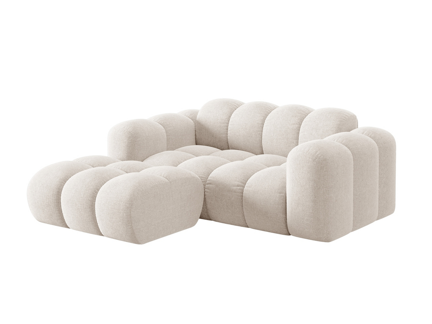 Cosmopolitan Design venstrevendt hjørnesofa, "Treno", 2-seter, 180 × 164 × 70 cm, Eden 10, svarte plastben