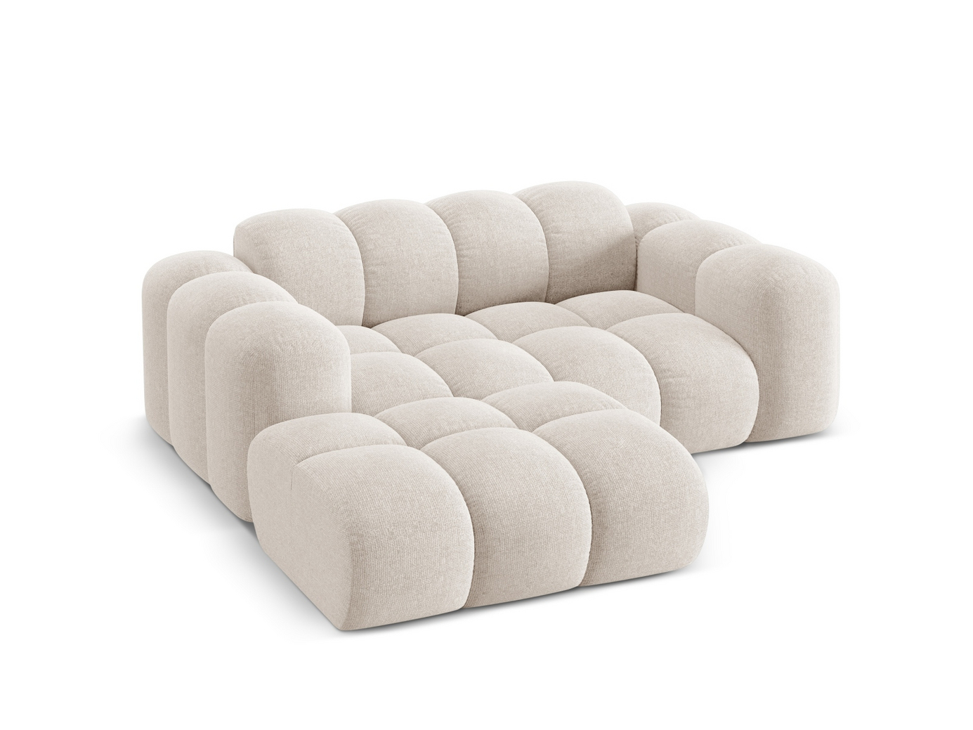 Cosmopolitan Design venstrevendt hjørnesofa, "Treno", 2-seter, 180 × 164 × 70 cm, Eden 10, svarte plastben
