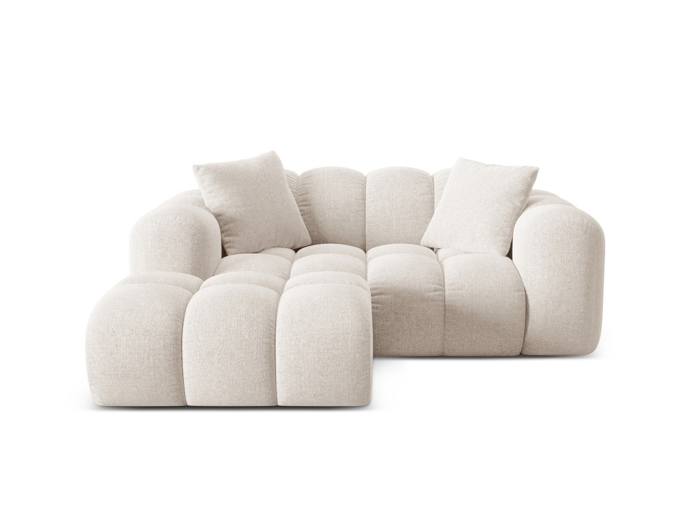 Cosmopolitan Design venstrevendt hjørnesofa, "Treno", 2-seter, 180 × 164 × 70 cm, Eden 10, svarte plastben