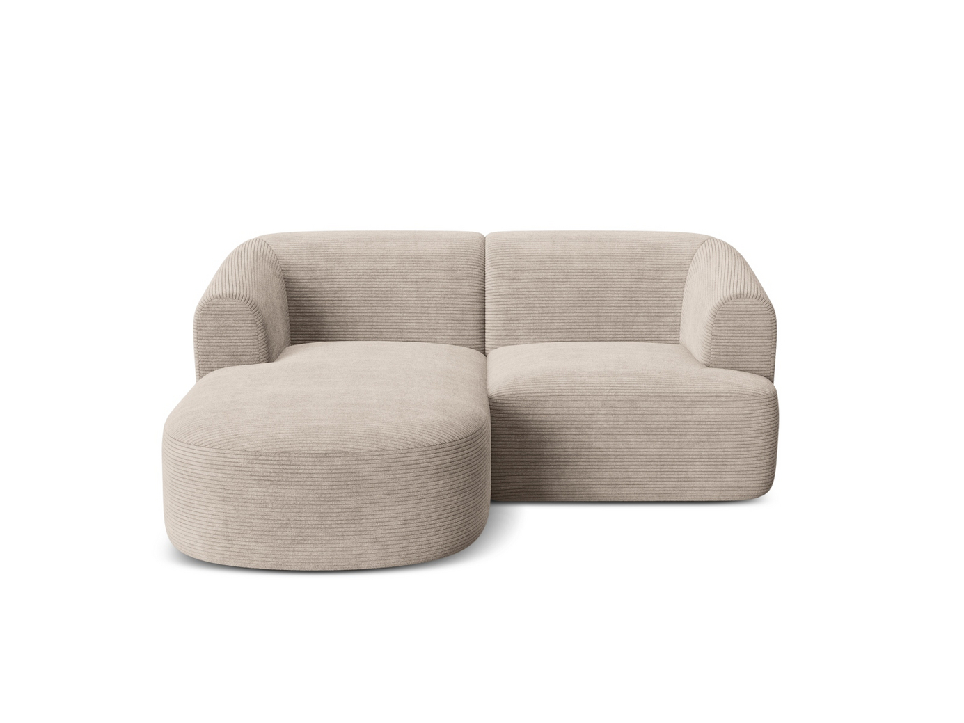 Cosmopolitan Design venstrevendt modulhjørnesofa, "Campi", 3-seter, 180 × 156 × 70 cm, Lincoln, svarte plastben