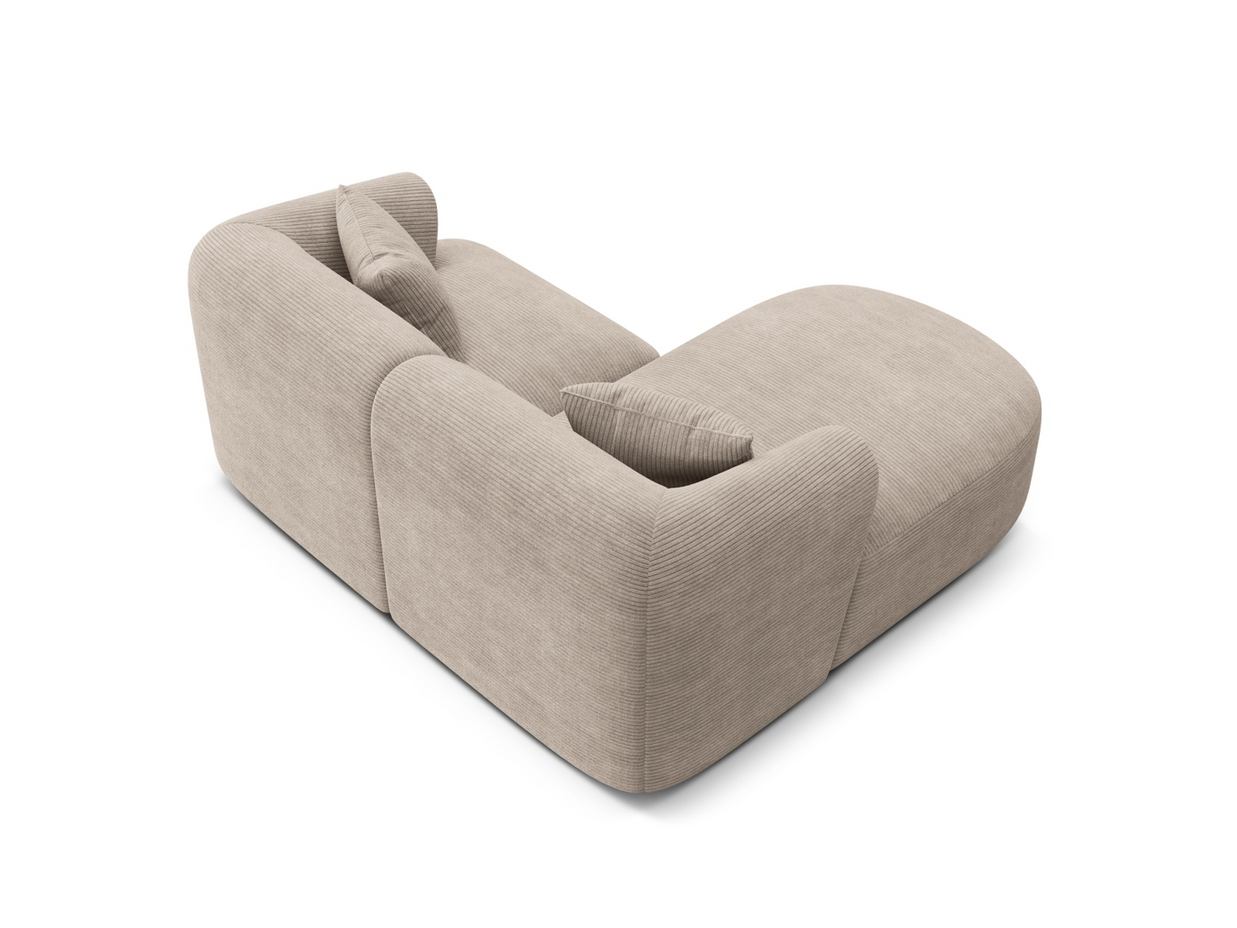 Cosmopolitan Design venstrevendt modulhjørnesofa, "Campi", 3-seter, 180 × 156 × 70 cm, Lincoln, svarte plastben