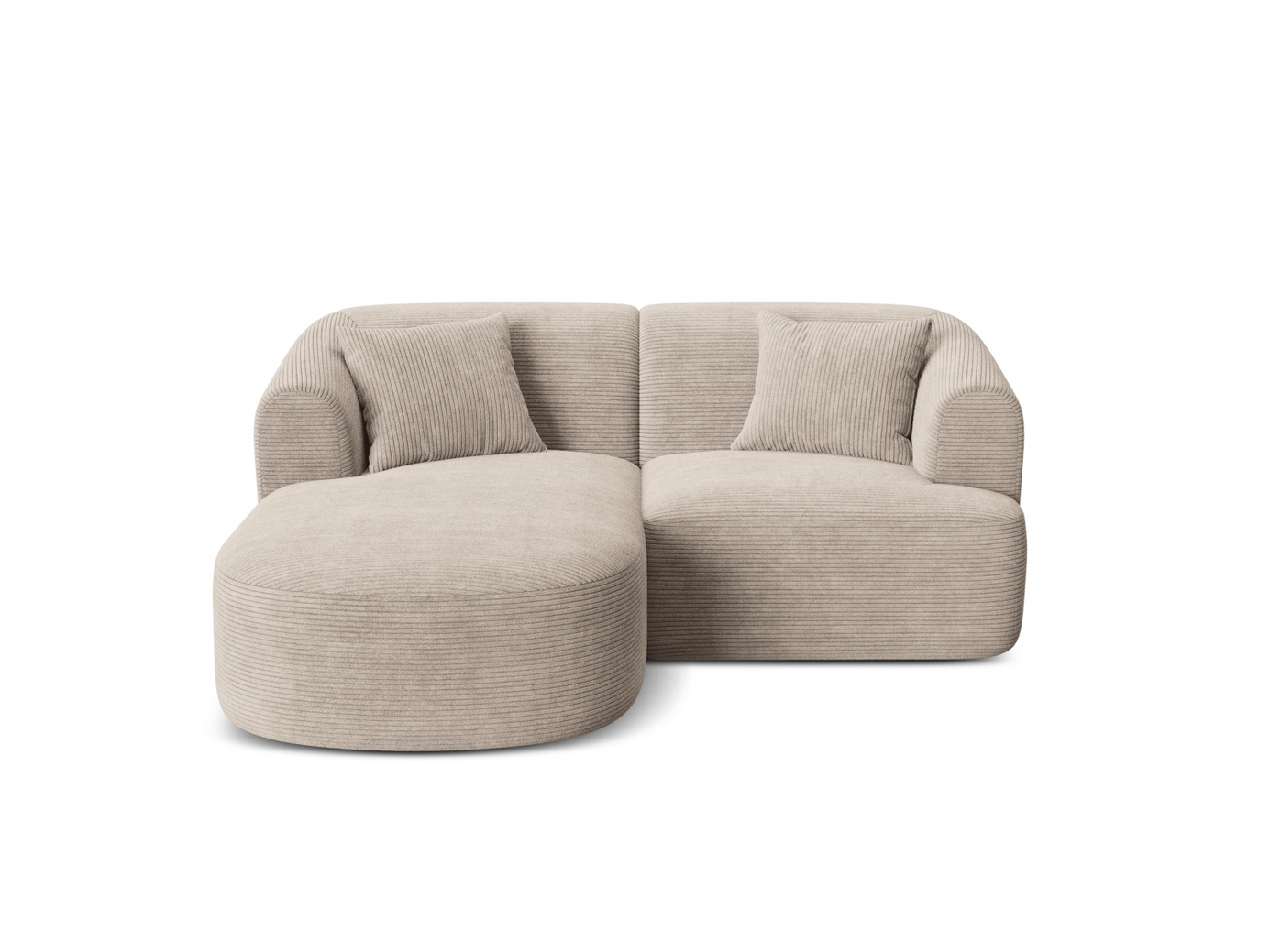 Cosmopolitan Design venstrevendt modulhjørnesofa, "Campi", 3-seter, 180 × 156 × 70 cm, Lincoln, svarte plastben