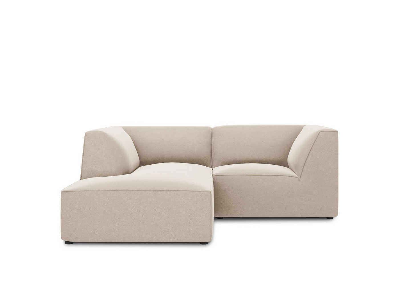 Cosmopolitan Design venstrevendt fløyelsmodulhjørnesofa, "Siena", 3-seter, 186 × 180 × 69 cm, Salvador, svarte plastben, Variant LC_S_44