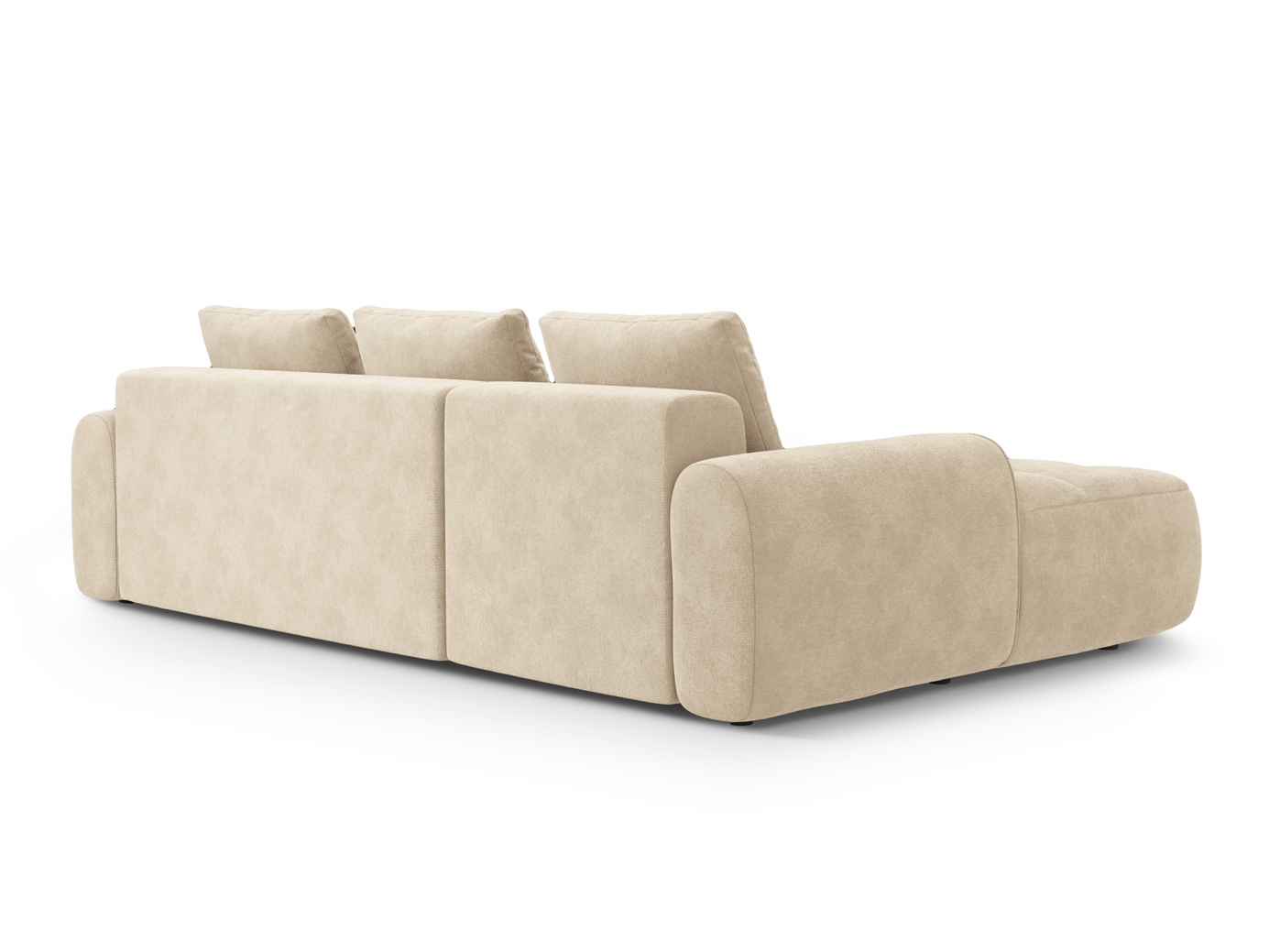 Cosmopolitan Design venstrevendt fløyelshjørnesovesofa med oppbevaring, "Linz", 3-seter, 275 × 142 × 84 cm, Vogue, svarte plastben, Variant LCF_120