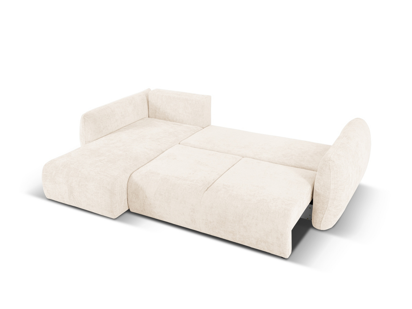 Cosmopolitan Design venstrevendt hjørnesovesofa med oppbevaring, "Matera", 4-seter, 253 × 173 × 86 cm, Haga, svarte plastben