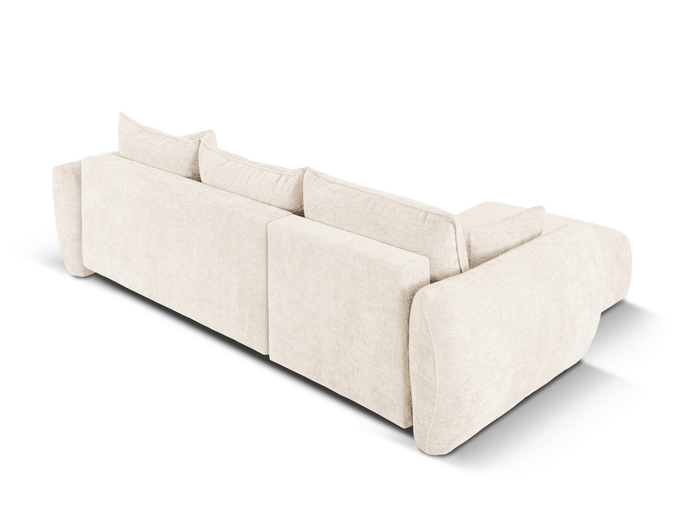 Cosmopolitan Design venstrevendt hjørnesovesofa med oppbevaring, "Matera", 4-seter, 253 × 173 × 86 cm, Haga, svarte plastben