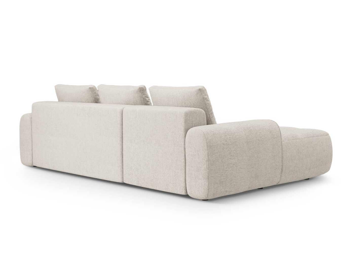 Cosmopolitan Design venstrevendt hjørnesovesofa med oppbevaring, "Linz", 3-seter, 275 × 142 × 84 cm, Sorella, svarte plastben, Variant LCF_193