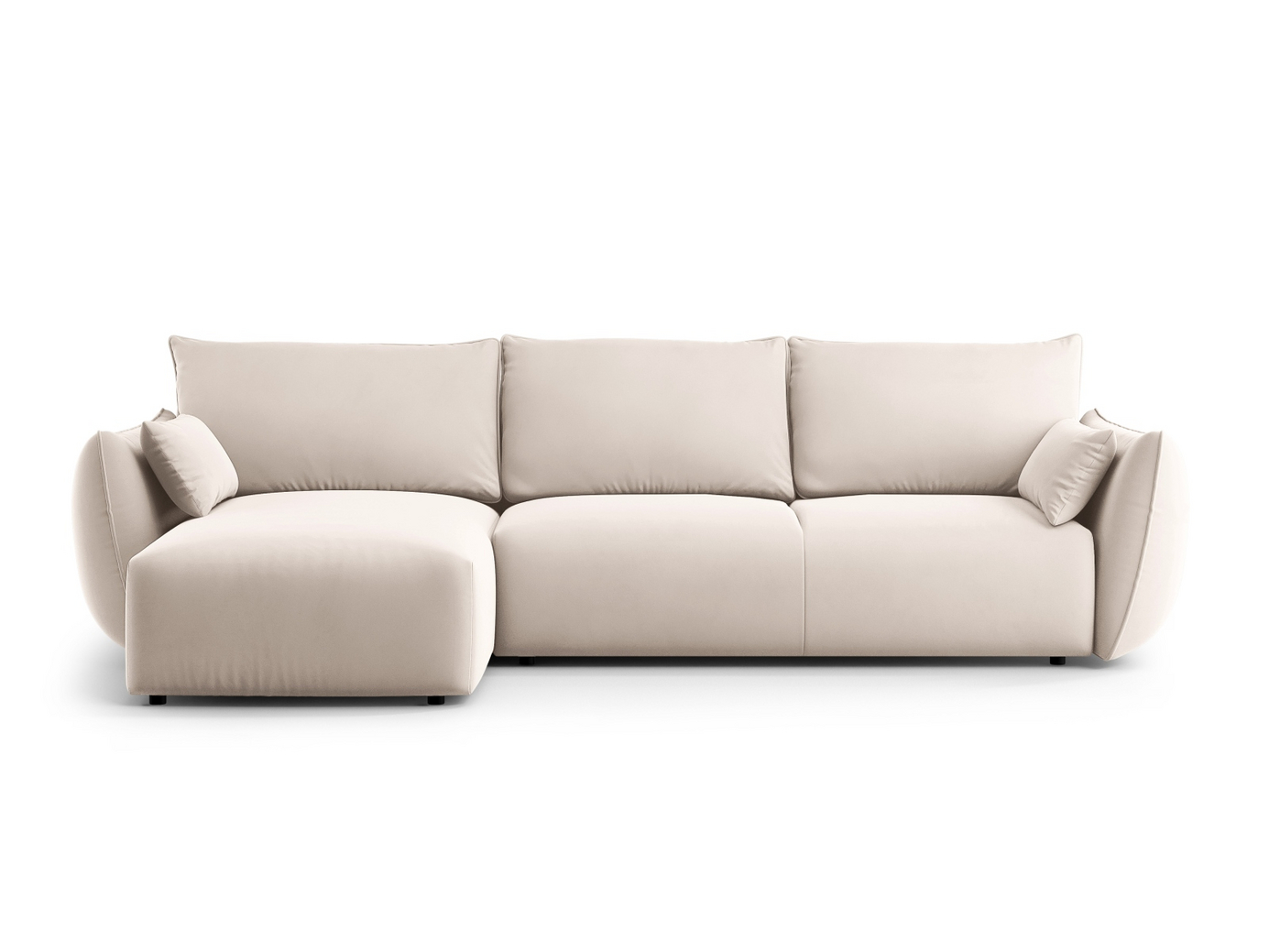 Cosmopolitan Design venstrevendt fløyelshjørnesovesofa med oppbevaring, 