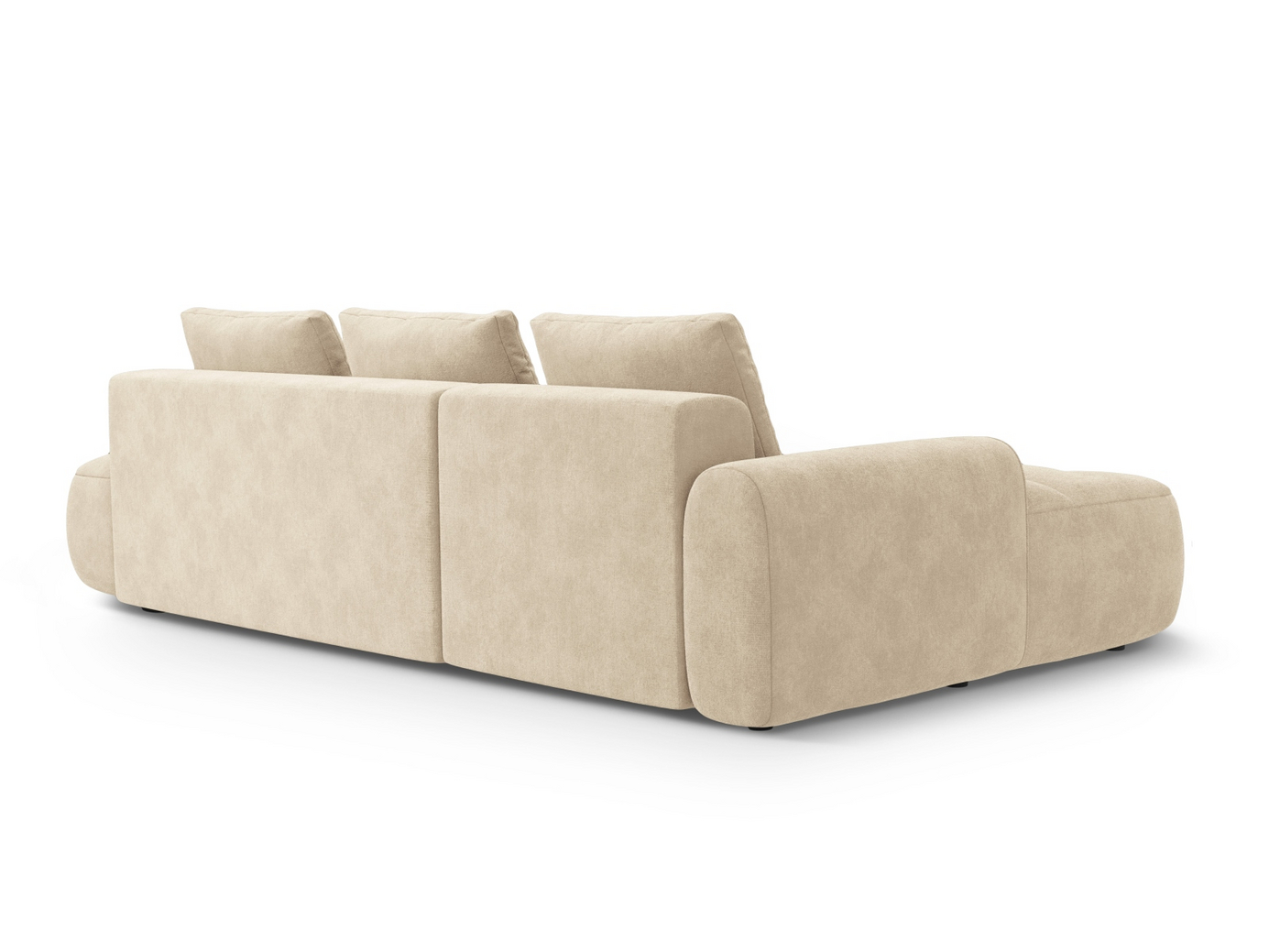Cosmopolitan Design venstrevendt fløyelshjørnesovesofa med oppbevaring, "Linz", 3-seter, 275 × 142 × 84 cm, Vogue, svarte plastben, Variant LCFO_120