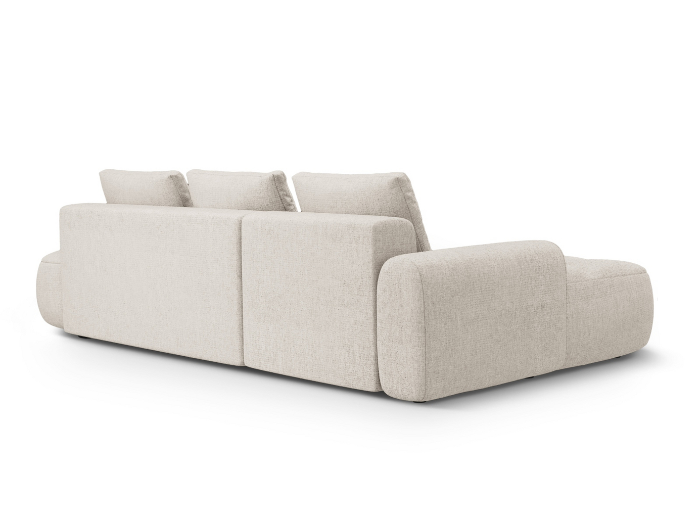 Cosmopolitan Design venstrevendt hjørnesovesofa med oppbevaring, "Linz", 3-seter, 275 × 142 × 84 cm, Sorella, svarte plastben, Variant LCFO_193