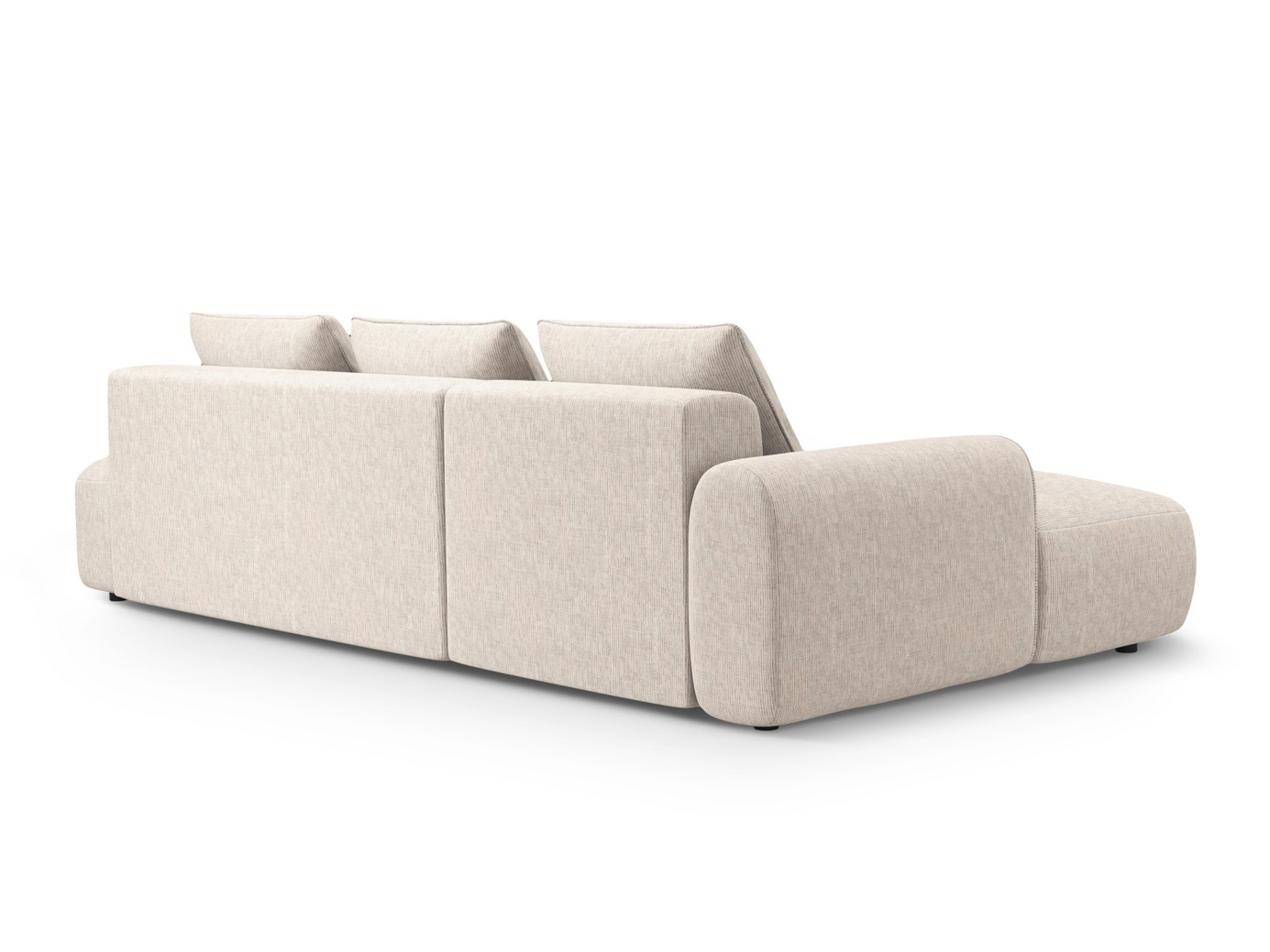 Cosmopolitan Design venstrevendt hjørnesovesofa med oppbevaring, "Calma", 5-seter, 275 × 142 × 84 cm, Baltimore, svarte plastben
