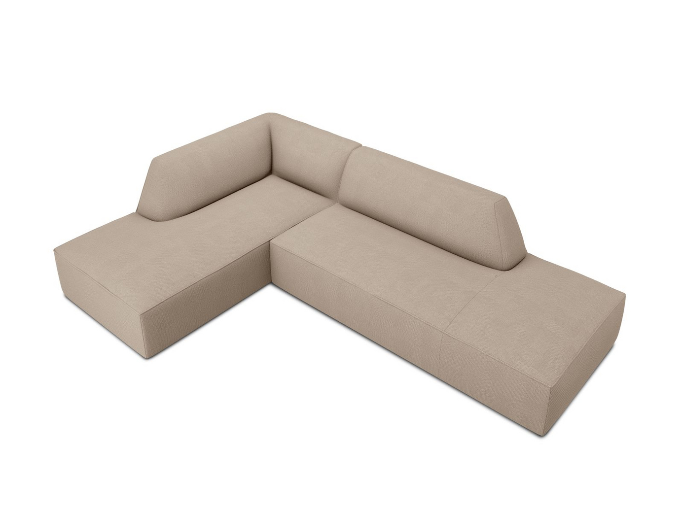 Cosmopolitan Design venstrevendt modulhjørnesofa, "Siena", 4-seter, 273 × 180 × 69 cm, Ottawa, svarte plastben, Variant LCO_137