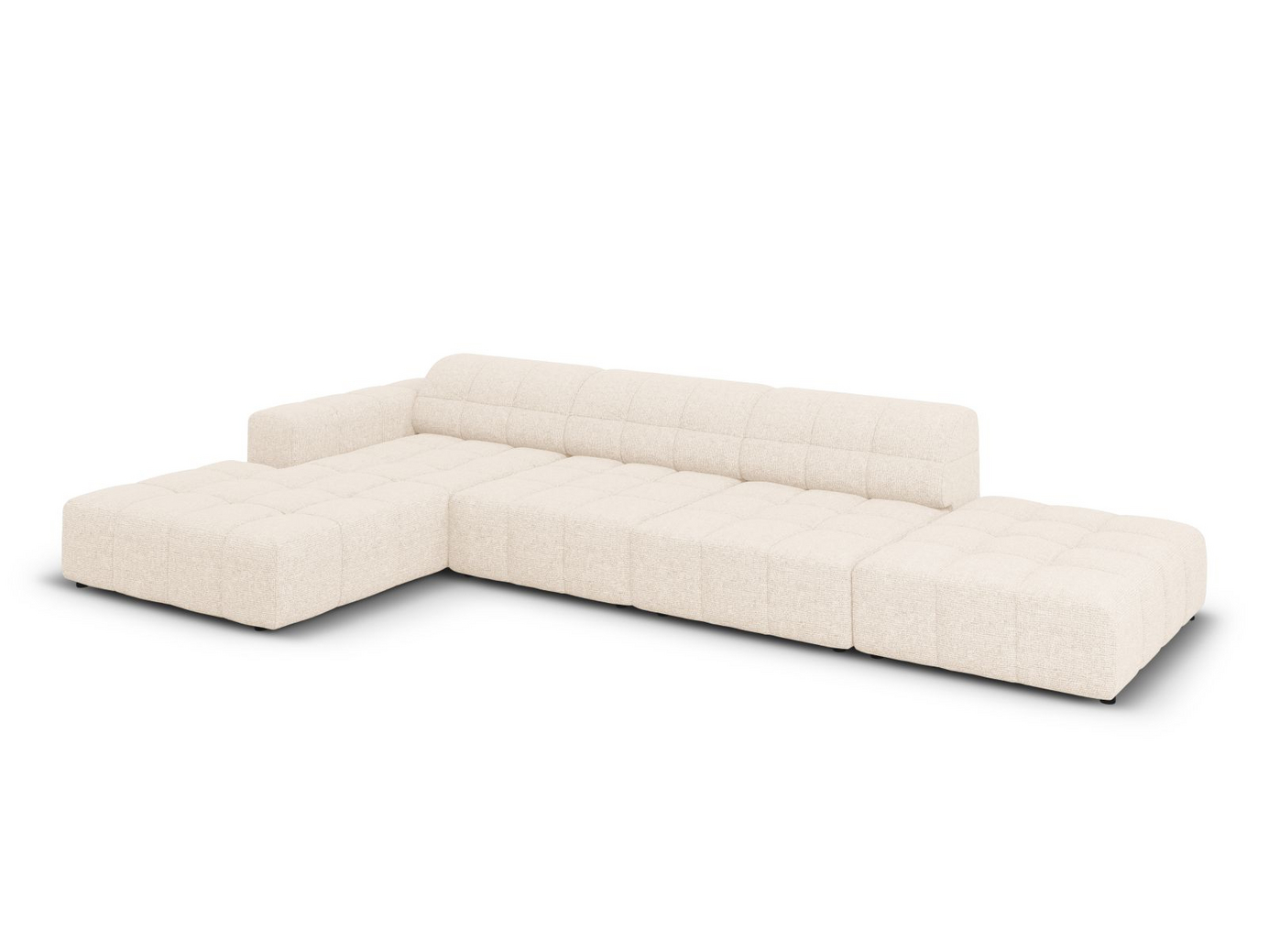 Cosmopolitan Design venstrevendt hjørnesofa, "Chicago", 5-seter, 348 × 167 × 78 cm, Haga, svarte plastben