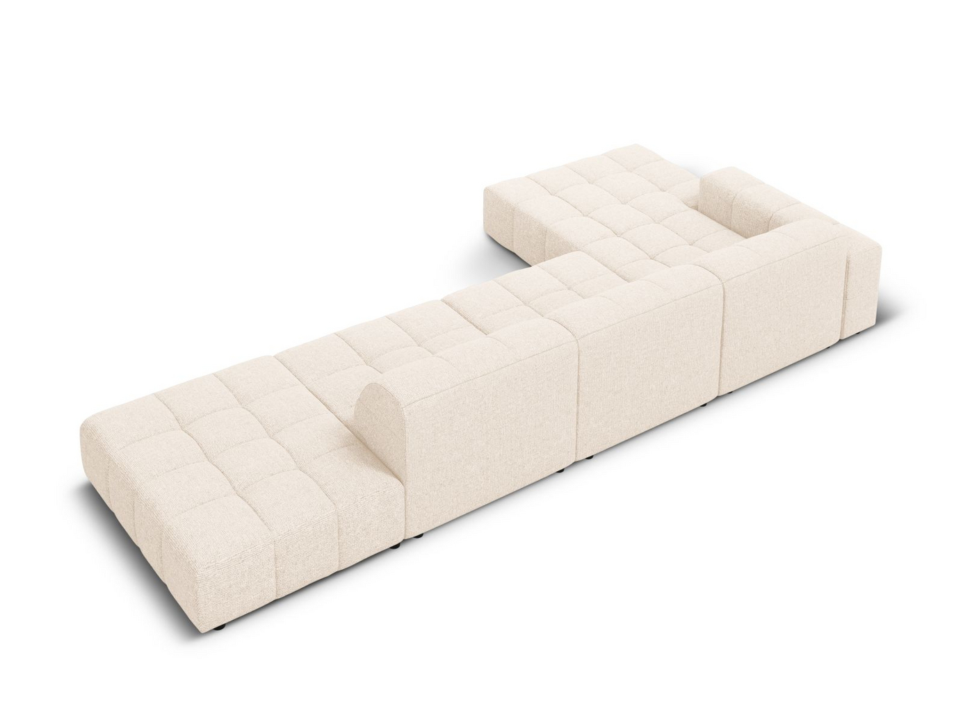 Cosmopolitan Design venstrevendt hjørnesofa, "Chicago", 5-seter, 348 × 167 × 78 cm, Haga, svarte plastben
