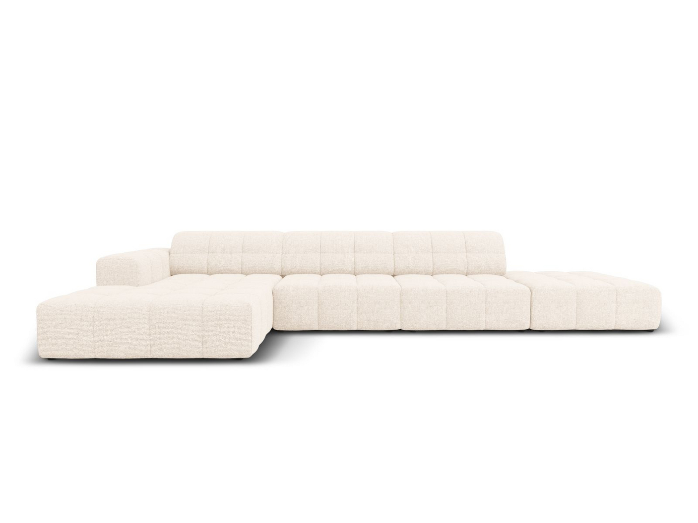 Cosmopolitan Design venstrevendt hjørnesofa, "Chicago", 5-seter, 348 × 167 × 78 cm, Haga, svarte plastben