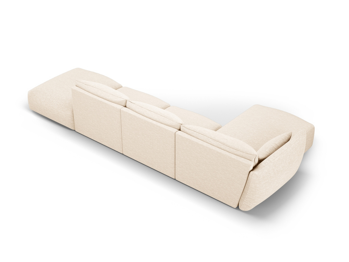 Cosmopolitan Design venstrevendt hjørnesofa, "Matera", 5-seter, 364 × 171 × 85 cm, Haga, svarte plastben