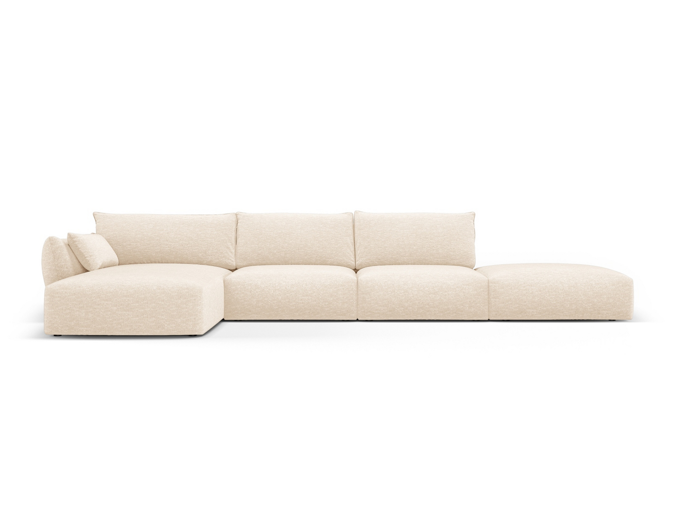 Cosmopolitan Design venstrevendt hjørnesofa, "Matera", 5-seter, 364 × 171 × 85 cm, Haga, svarte plastben