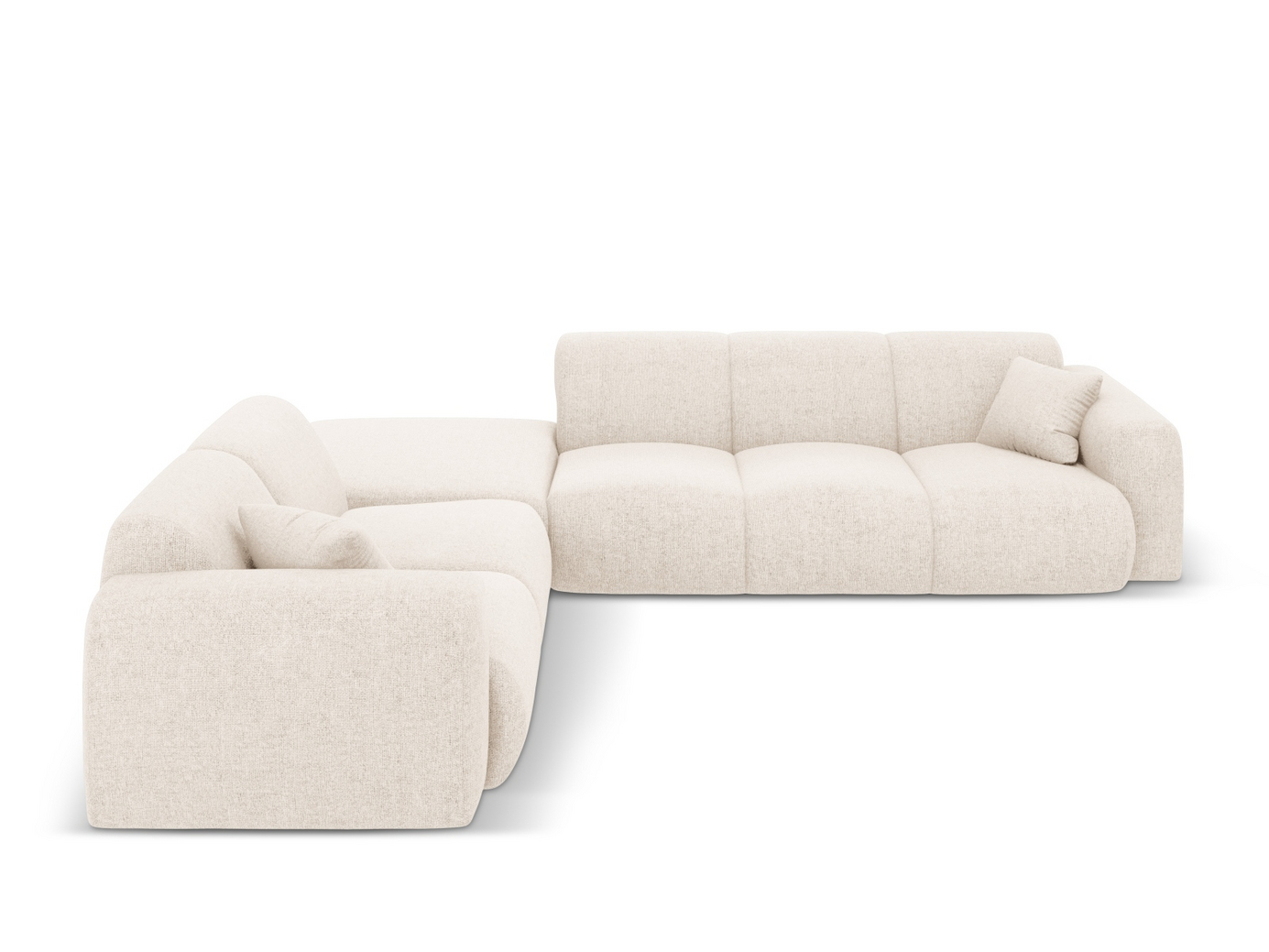 Cosmopolitan Design venstrevendt hjørnesofa, "Nolio", 4-seter, 315 × 250 × 72 cm, Haga, svarte plastben