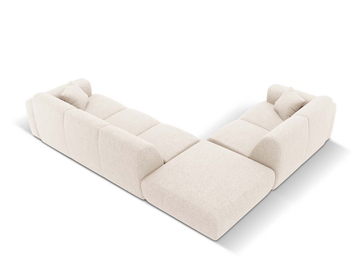 Cosmopolitan Design venstrevendt hjørnesofa, "Nolio", 4-seter, 315 × 250 × 72 cm, Haga, svarte plastben