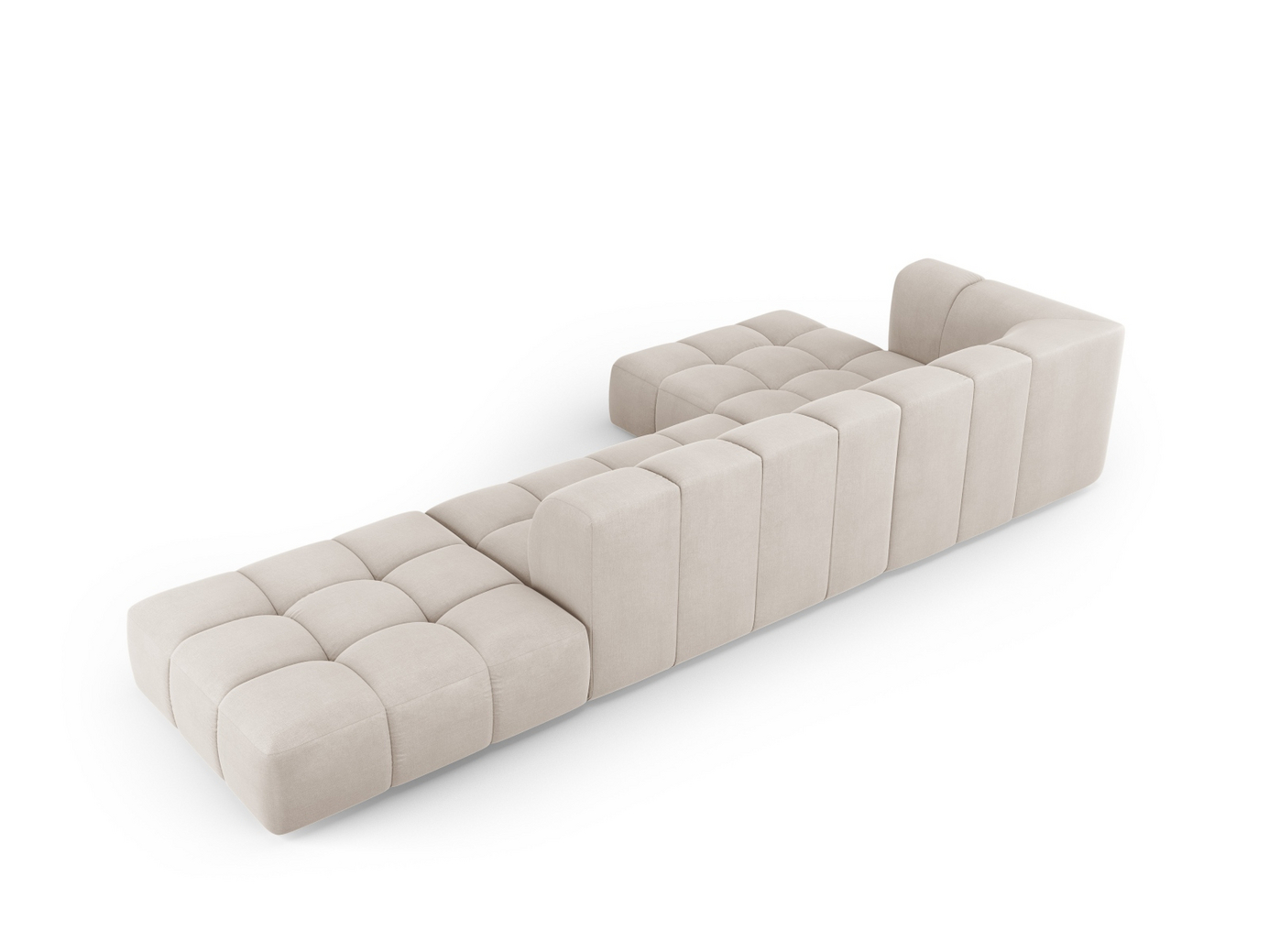 Cosmopolitan Design venstrevendt modulhjørnesofa, "Moritz", 5-seter, 323 × 160 × 70 cm, Rebel, svarte plastben