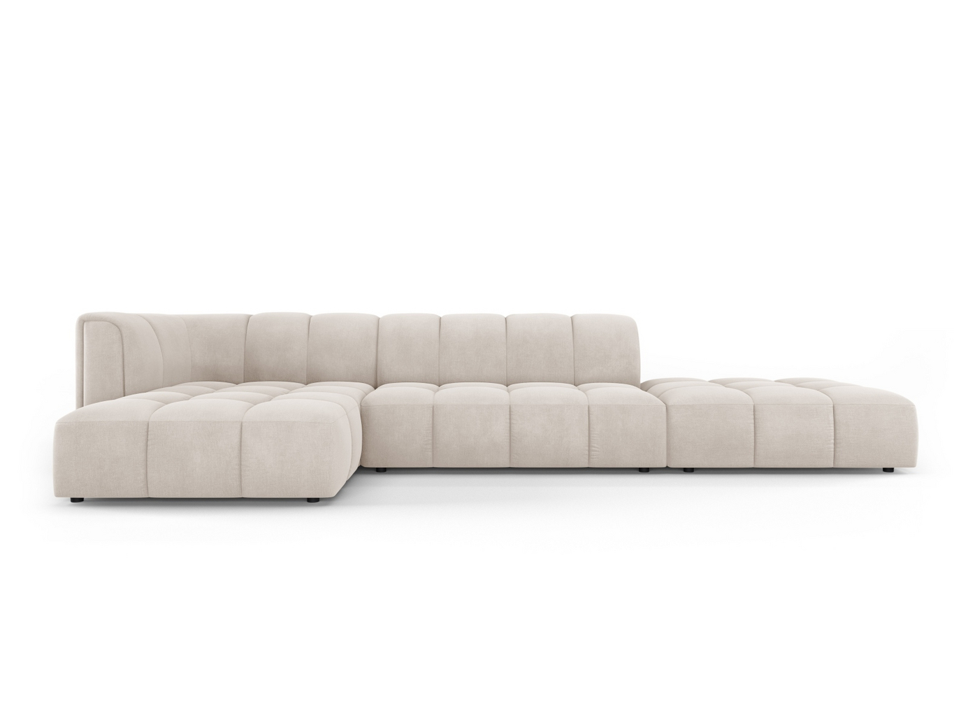 Cosmopolitan Design venstrevendt modulhjørnesofa, "Moritz", 5-seter, 323 × 160 × 70 cm, Rebel, svarte plastben