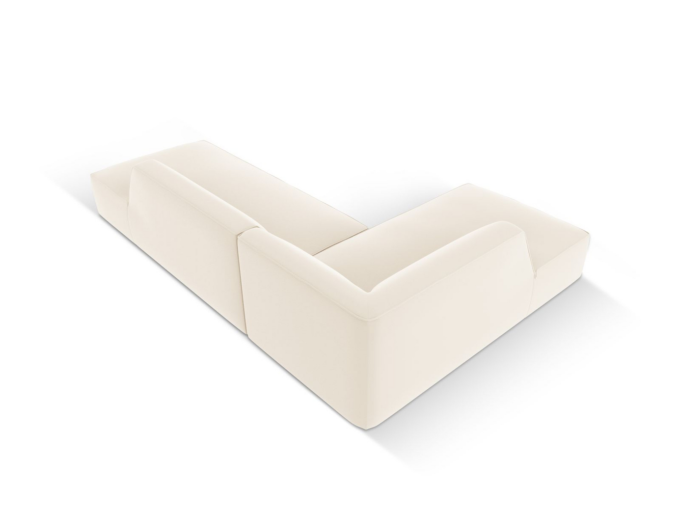 Cosmopolitan Design venstrevendt kunstlærmodulhjørnesofa, "Siena", 4-seter, 273 × 180 × 69 cm, Pacifico, svarte plastben
