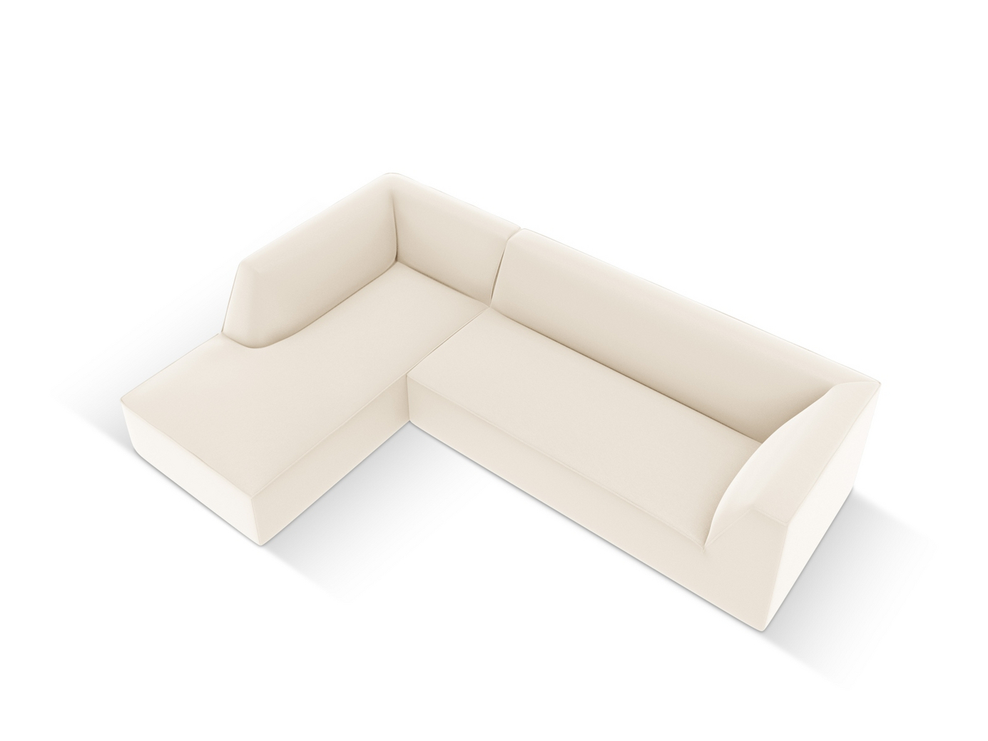 Cosmopolitan Design venstrevendt kunstlærmodulhjørnesofa, "Siena", 4-seter, 273 × 180 × 69 cm, Pacifico, svarte plastben