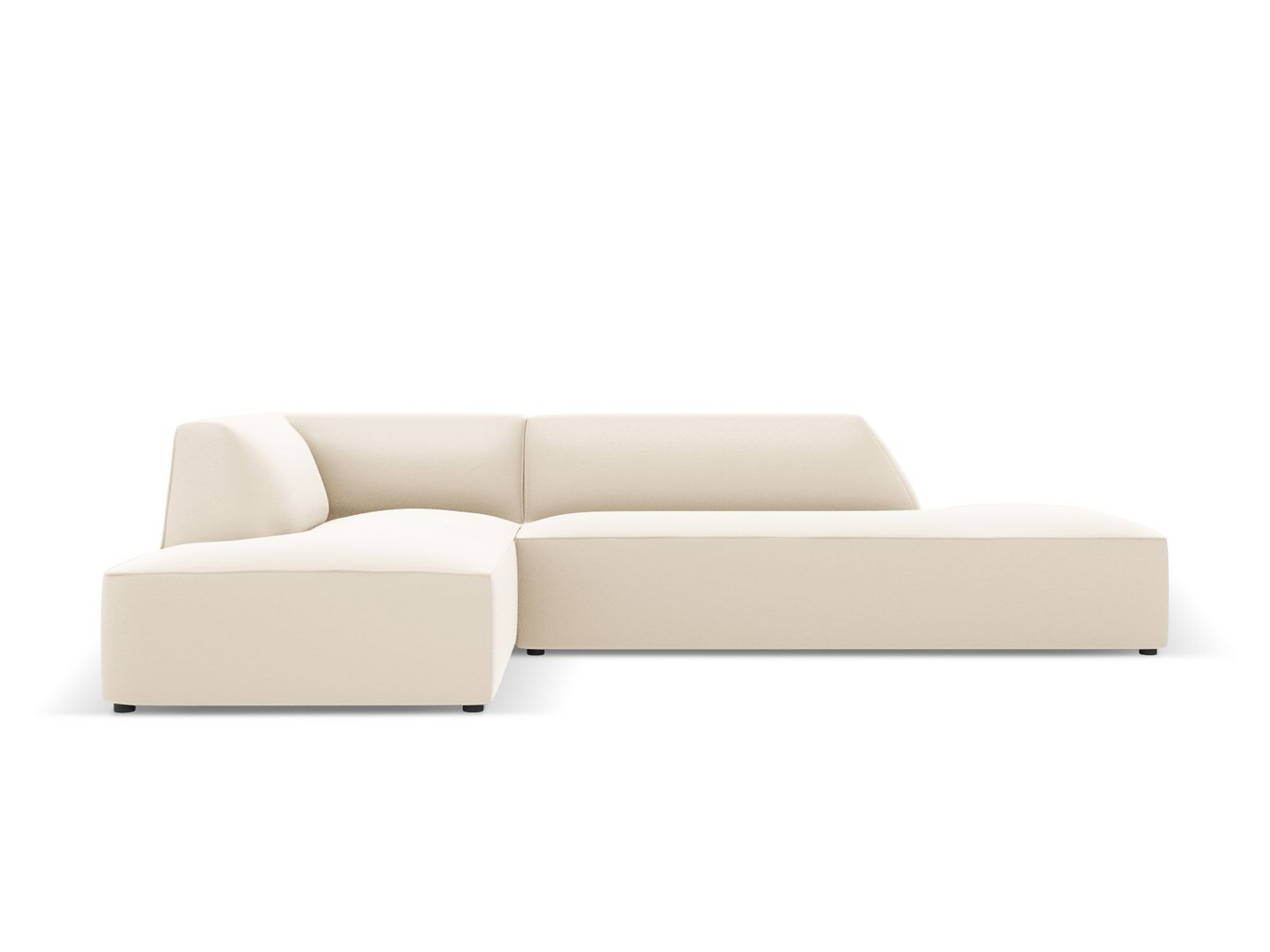 Cosmopolitan Design venstrevendt kunstlærmodulhjørnesofa, "Siena", 4-seter, 273 × 180 × 69 cm, Pacifico, svarte plastben
