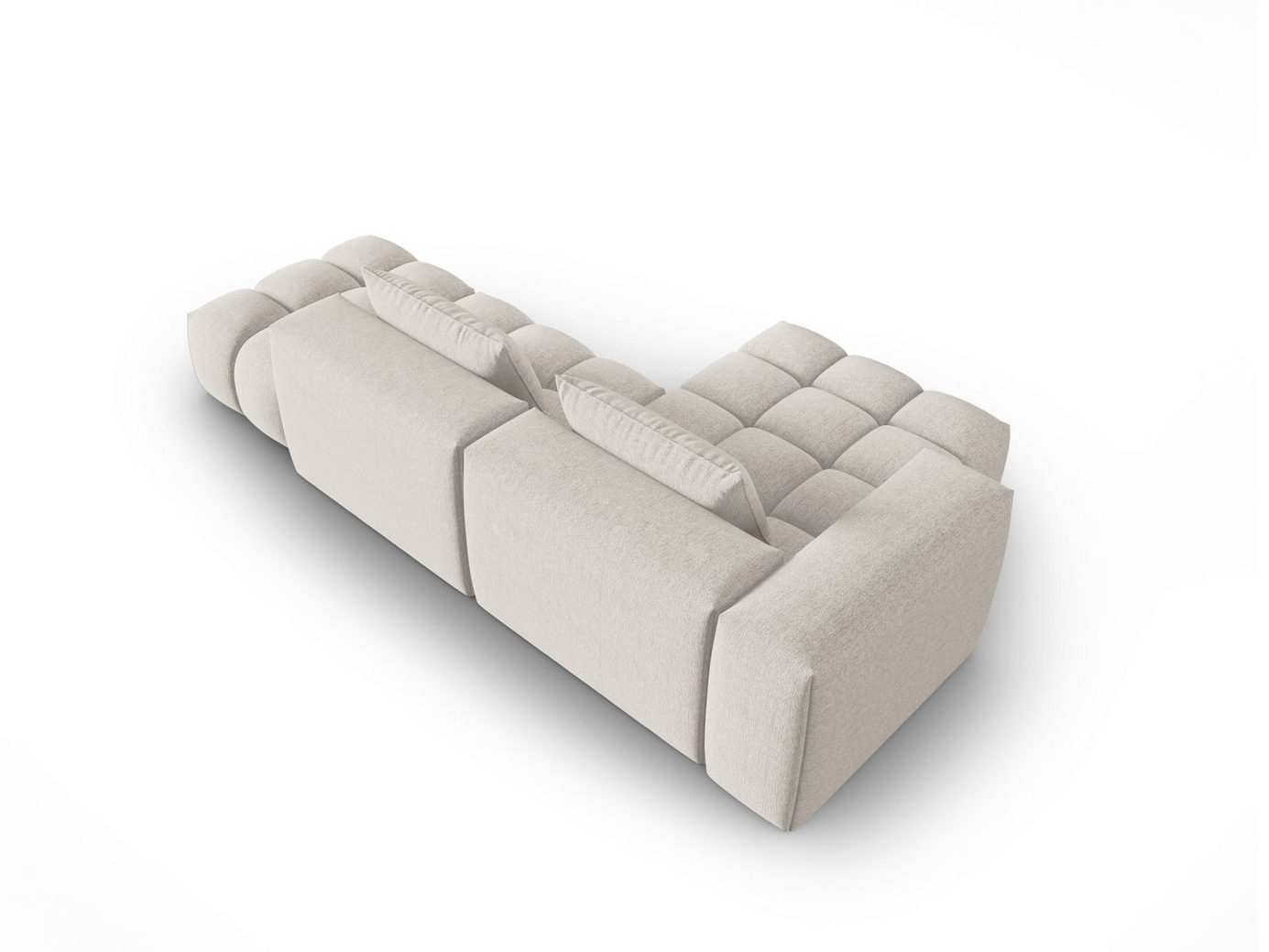 Cosmopolitan Design venstrevendt modulhjørnesofa, "Verona", 4-seter, 265 × 145 × 70 cm, Sorella, svarte plastben