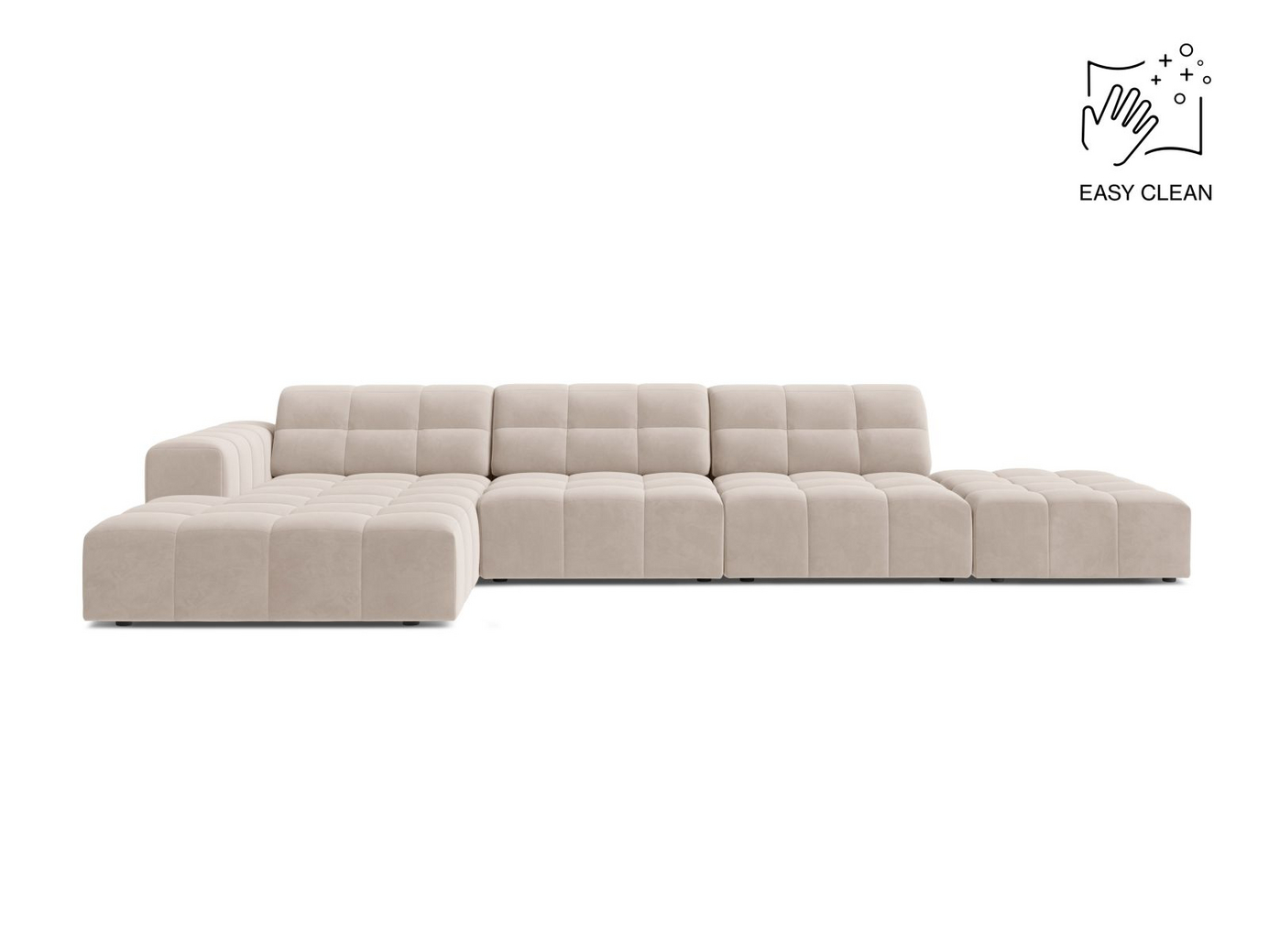 Cosmopolitan Design venstrevendt fløyelshjørnesofa, 