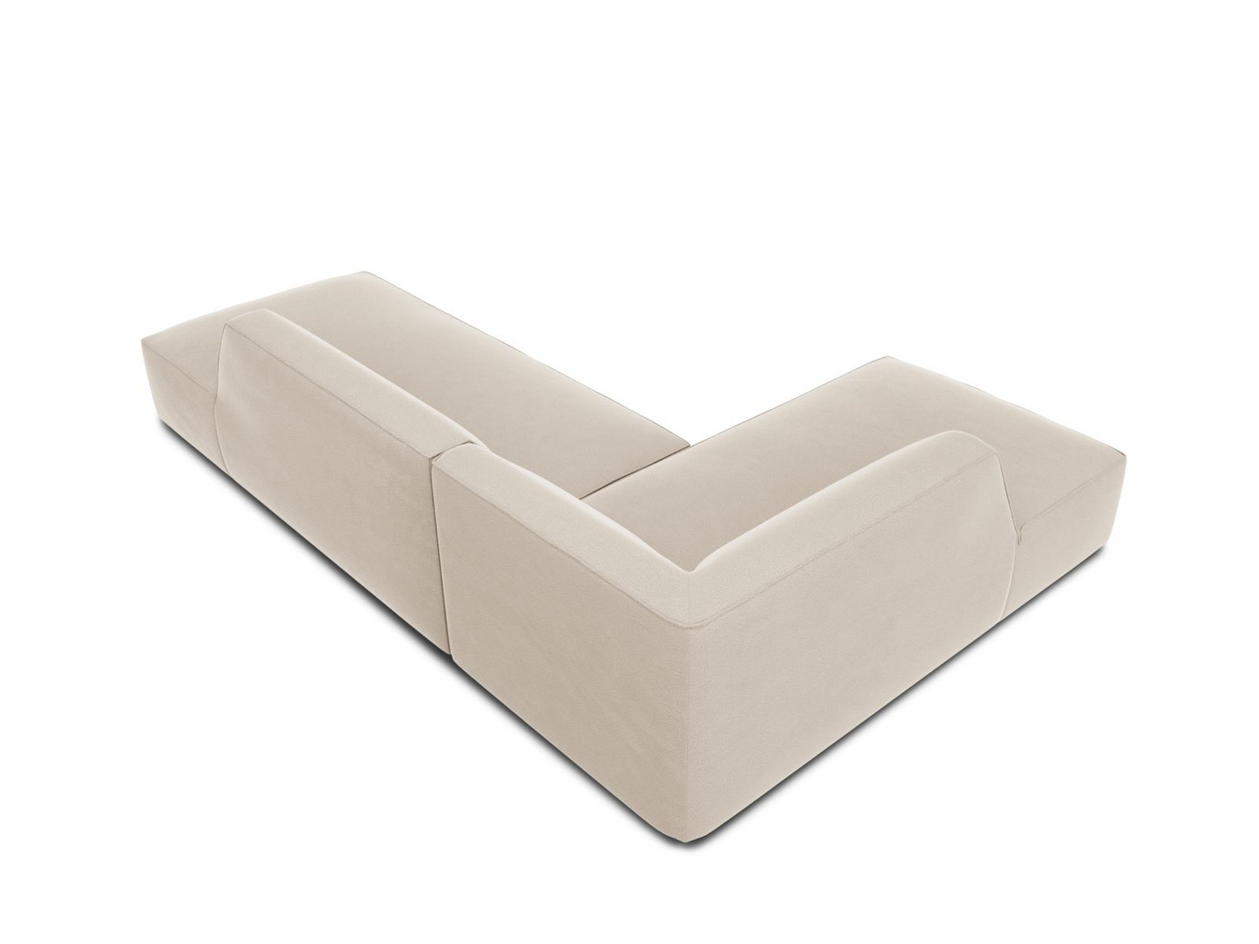 Cosmopolitan Design venstrevendt fløyelsmodulhjørnesofa, "Siena", 4-seter, 273 × 180 × 69 cm, Salvador, svarte plastben, Variant LCO_44