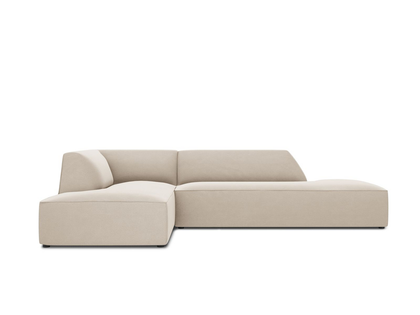 Cosmopolitan Design venstrevendt fløyelsmodulhjørnesofa, "Siena", 4-seter, 273 × 180 × 69 cm, Salvador, svarte plastben, Variant LCO_44