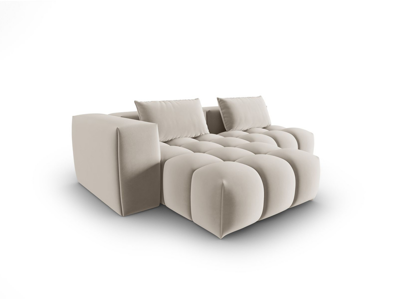 Cosmopolitan Design venstrevendt fløyelsmodulhjørnesofa, "Verona", 3-seter, 205 × 145 × 70 cm, Casino, svarte plastben