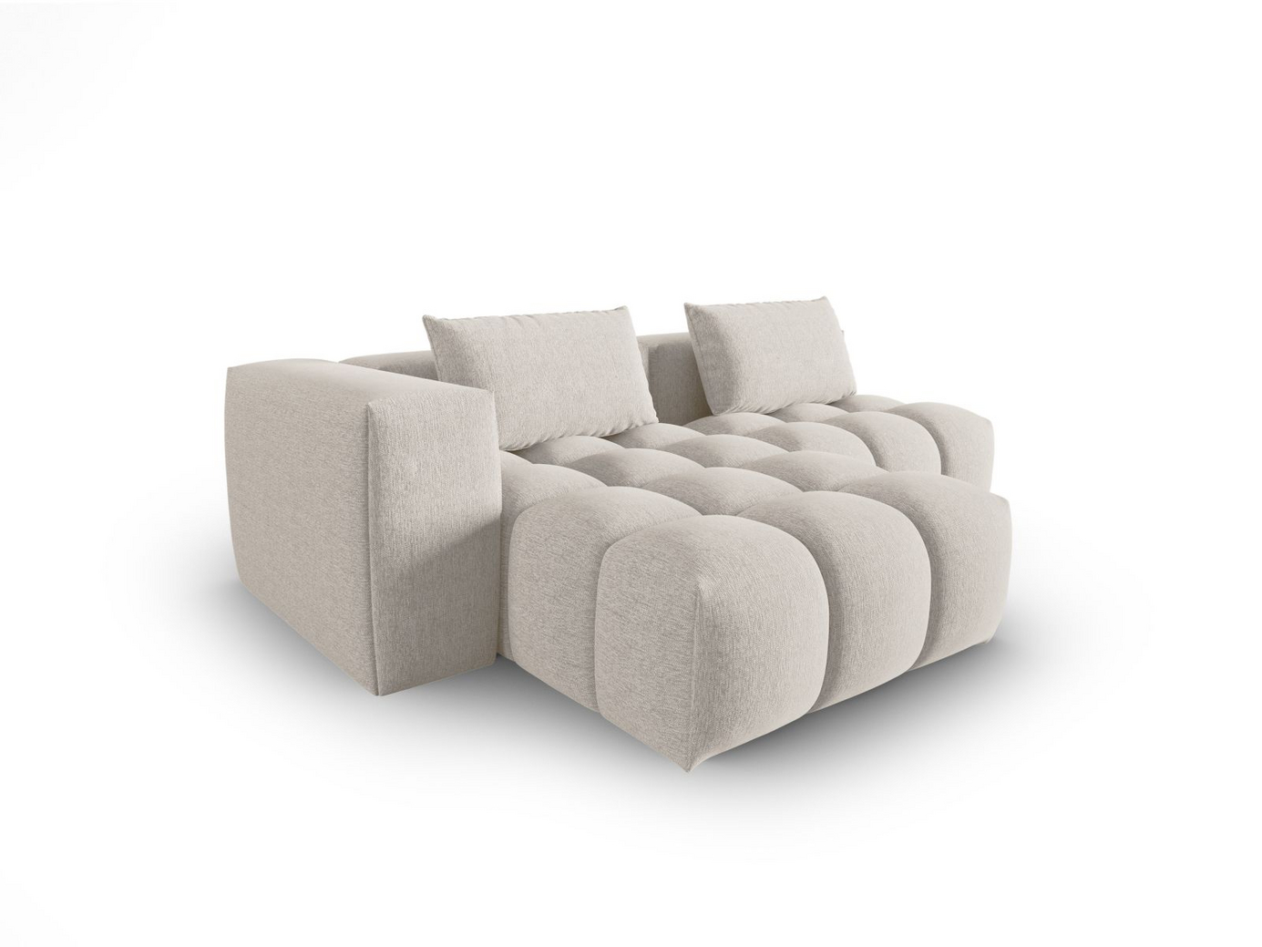 Cosmopolitan Design venstrevendt modulhjørnesofa, "Verona", 3-seter, 205 × 145 × 70 cm, Sorella, svarte plastben