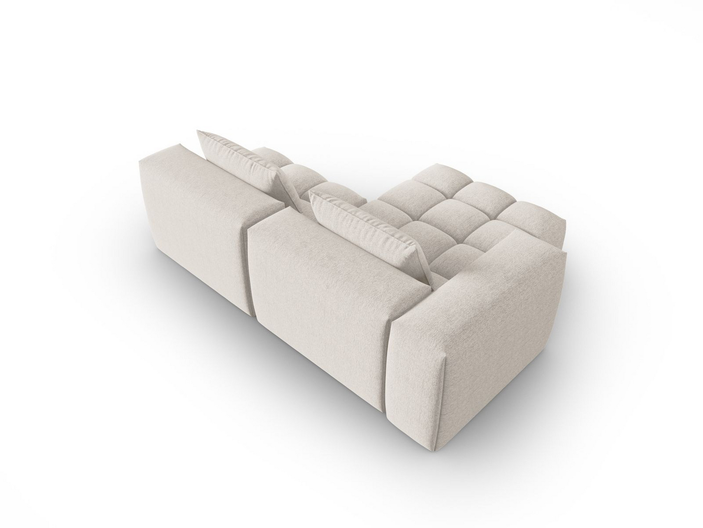 Cosmopolitan Design venstrevendt modulhjørnesofa, "Verona", 3-seter, 205 × 145 × 70 cm, Sorella, svarte plastben